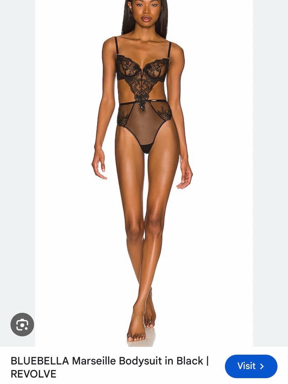 Bluebella Marseille Lace Bodysuit in Black